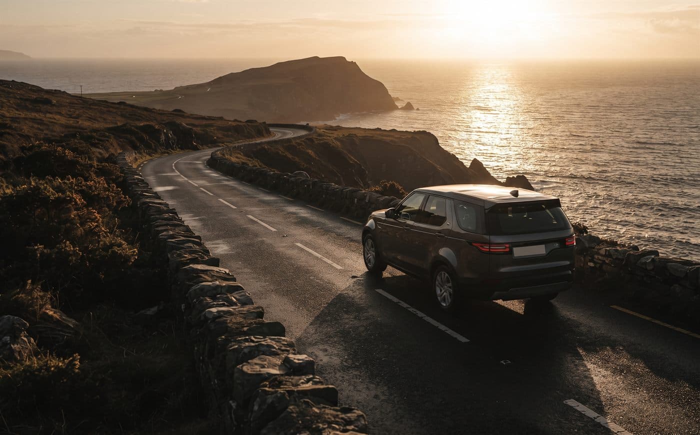 Evening light on a road in the west of Ireland